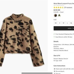 Commense Wool-Blend Leopard Fuzzy Sweater